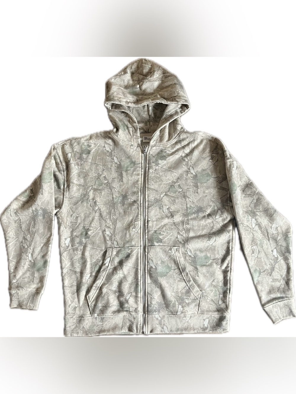 No Boundaries Oversized Fleece Full Zip-Up Hoodie-Light Tree Camouflage. New!!